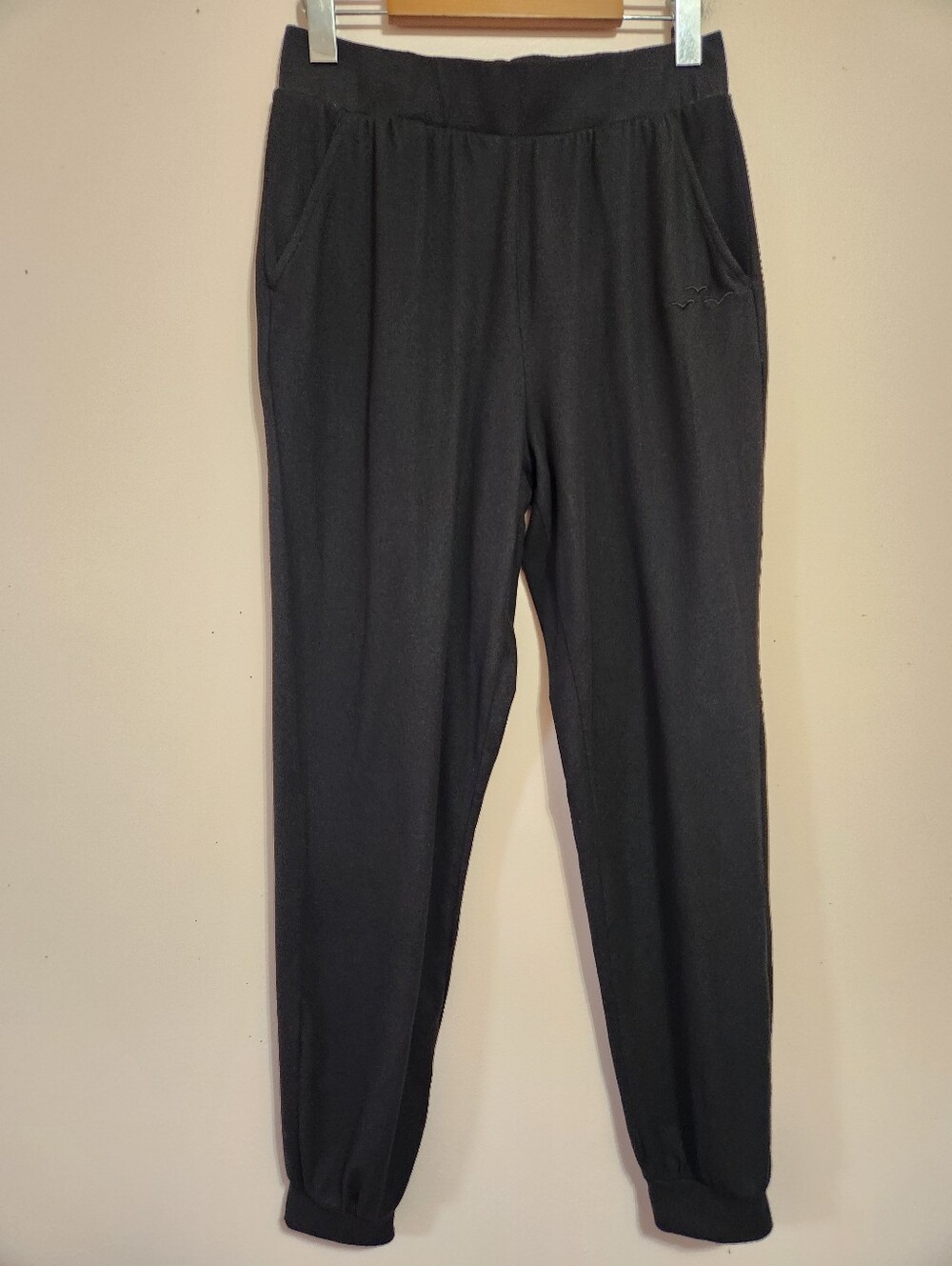 Lazypants Black Tonal Logo High Rise Recycled Loungewear Jogger Sweatpants M